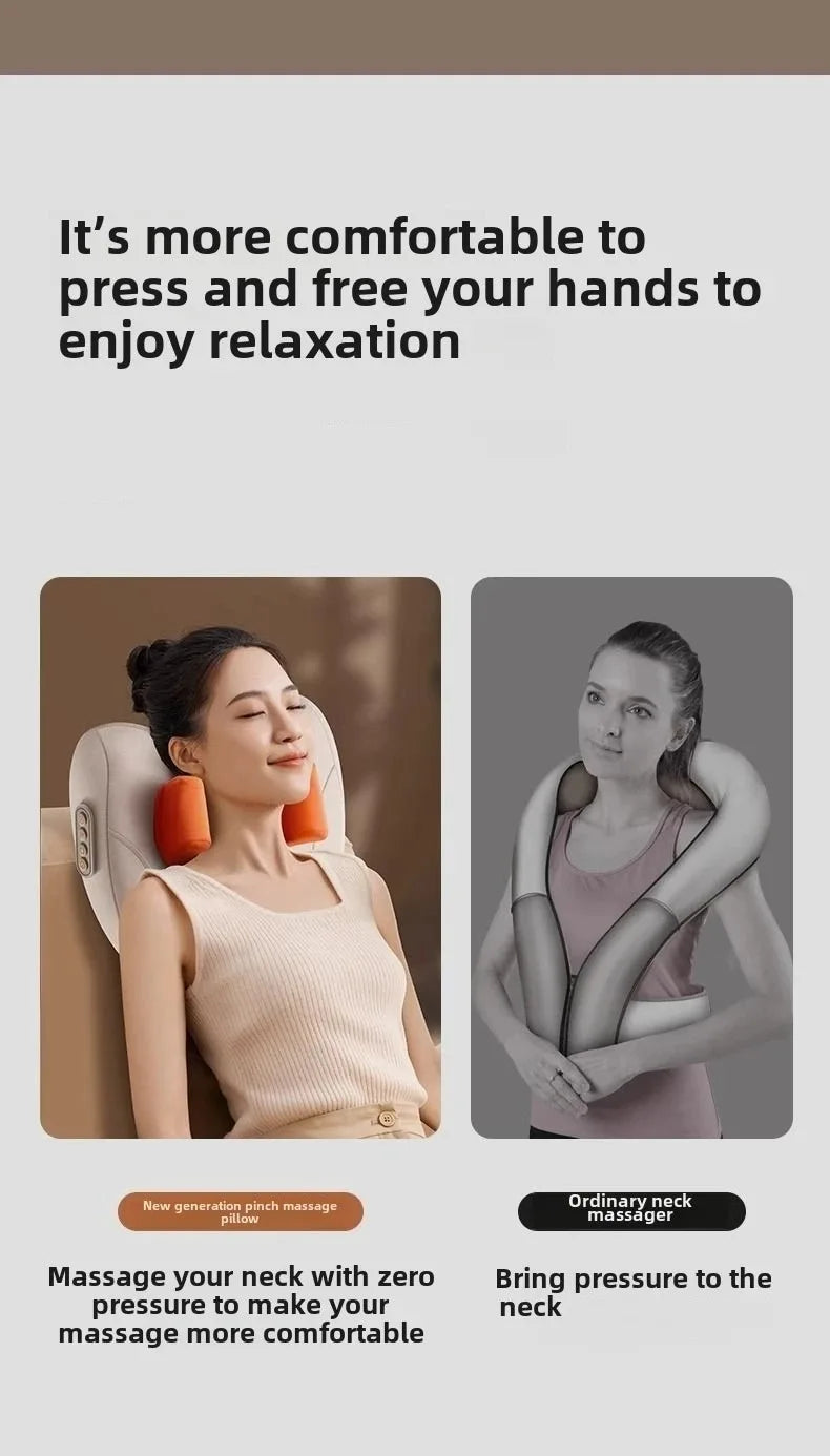 JAIYORL Almohada Masajeadora Eléctrica para Trapecio — Inalámbrica para Auto y Hogar, con Calor, para Cintura, Cuello, Piernas y Cervical, Masaje Shiatsu con Amasado