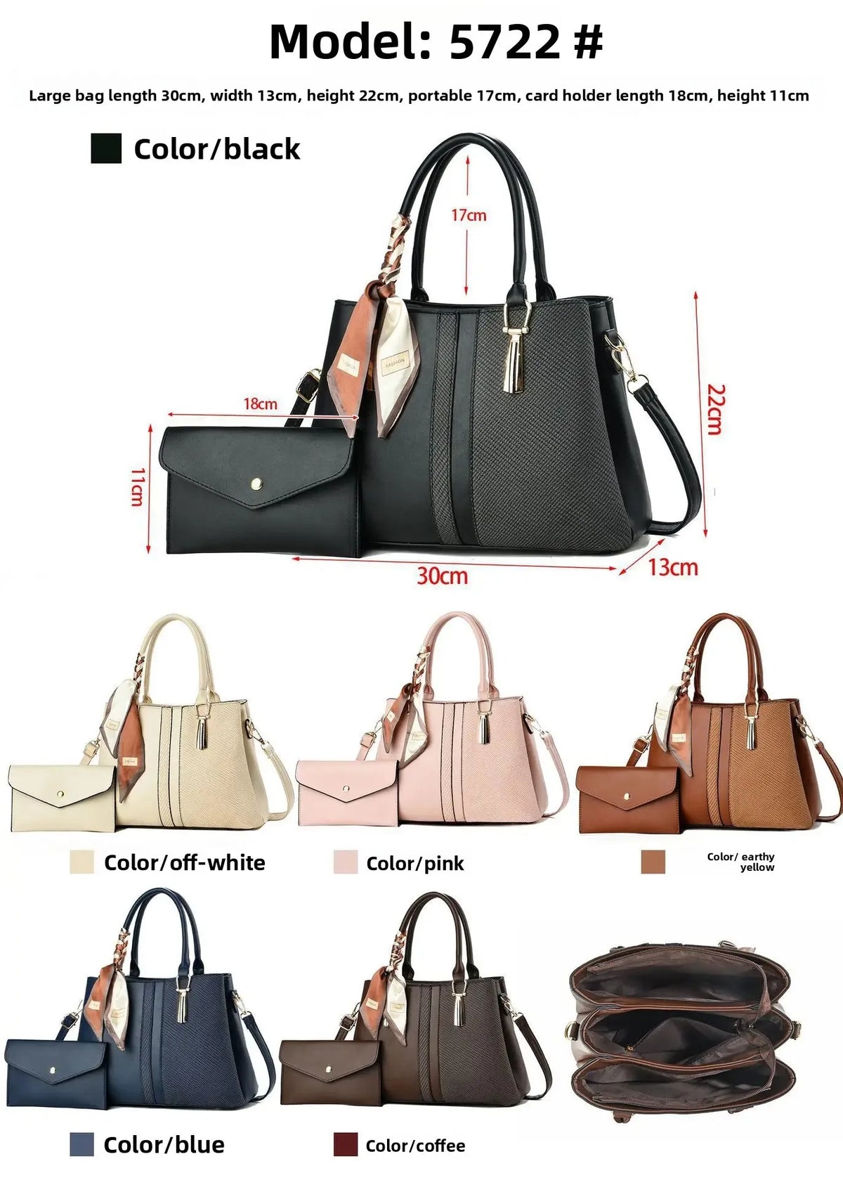 Large Capacity Fashion Color Block Mat Mother And Daughter Handbag Ladies Handbag with Scarf Soft Polyester Lining Zipper Closur 2026
