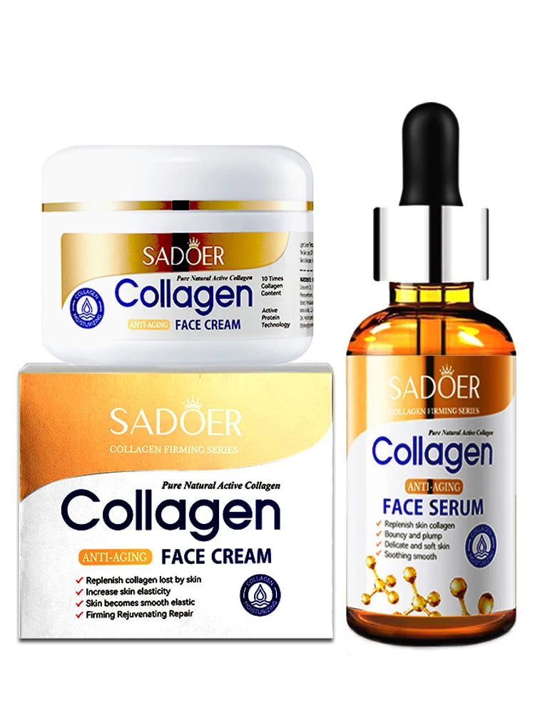 Collagen Skin Care Set Whitening Face Cream Anti-aging Firming Lifting Facial Serum Super Moisturizing Hyaluronic Essence.2026 CREMA FACIAL HIDRATANTE ANTI ARRUGAS. ACLARADOR FACIAL