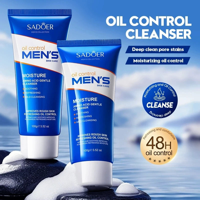 SADOER Men's Skin Care Sets Moisturizing Face Cream Facial Mask Lip Balm Sunscreen Cleanser Eye Cream Men Skin Care Kit.2026 ACLARADOR DE ROSTRO PARA HOMBRE. PROTECCION CONTRA OJERAS. CONTRA ACNES