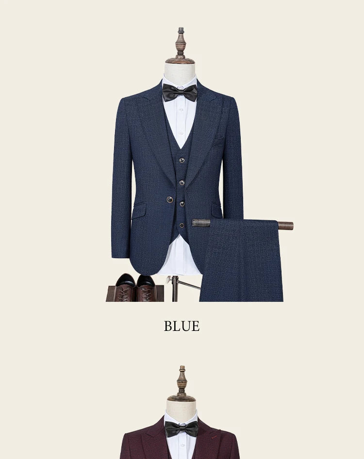 ST Cassy high quality suit men complete 3 pieces luxury Elegant Slim Fit Male Groom Wedding Party Dress Suit Business Office. 2026 Trajes Para Hombre, Bodas, Bautizos, Ocasion Elegante