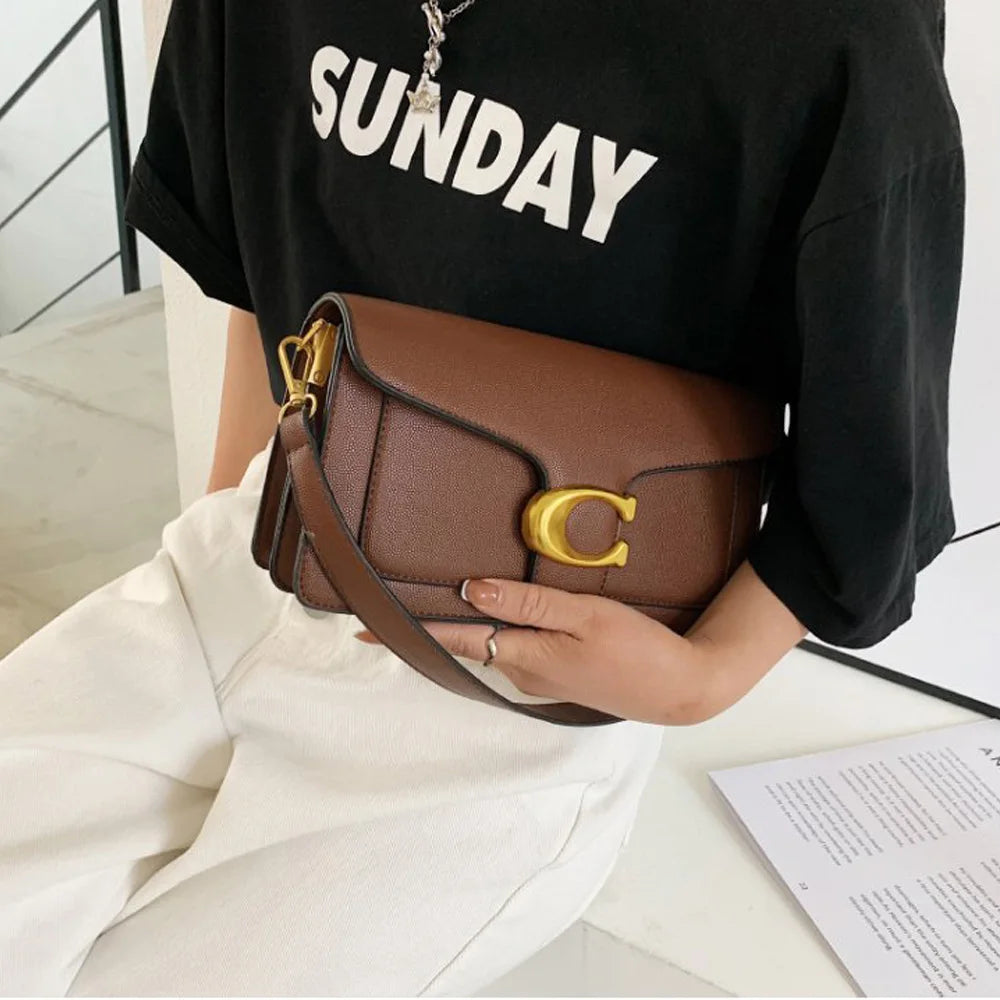 This year's new fashionable underarm shoulder bag with two shoulder straps and a diagonal small square bag 2026