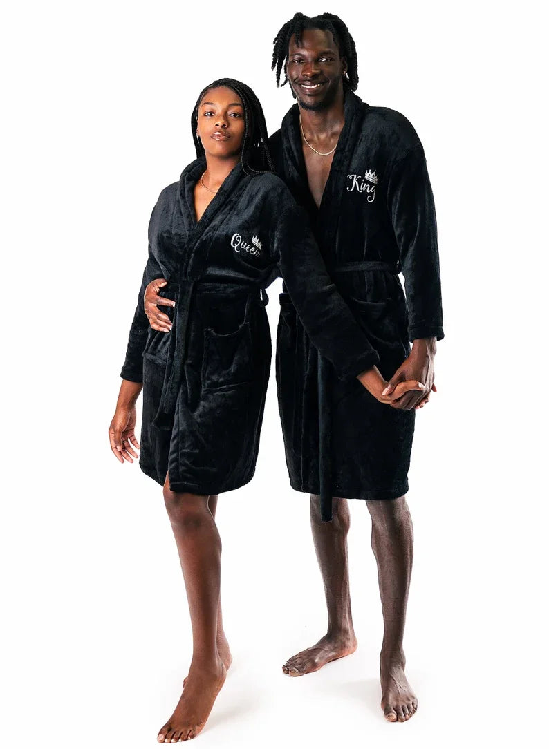 Matching King and Queen Plush Bathrobes Mr and Mrs Cozy Terry Robes for Couple Customized Gift for Him Wedding Honeymoon Robe. Bata de Baño para Pareja. Estilo Moderno 2026