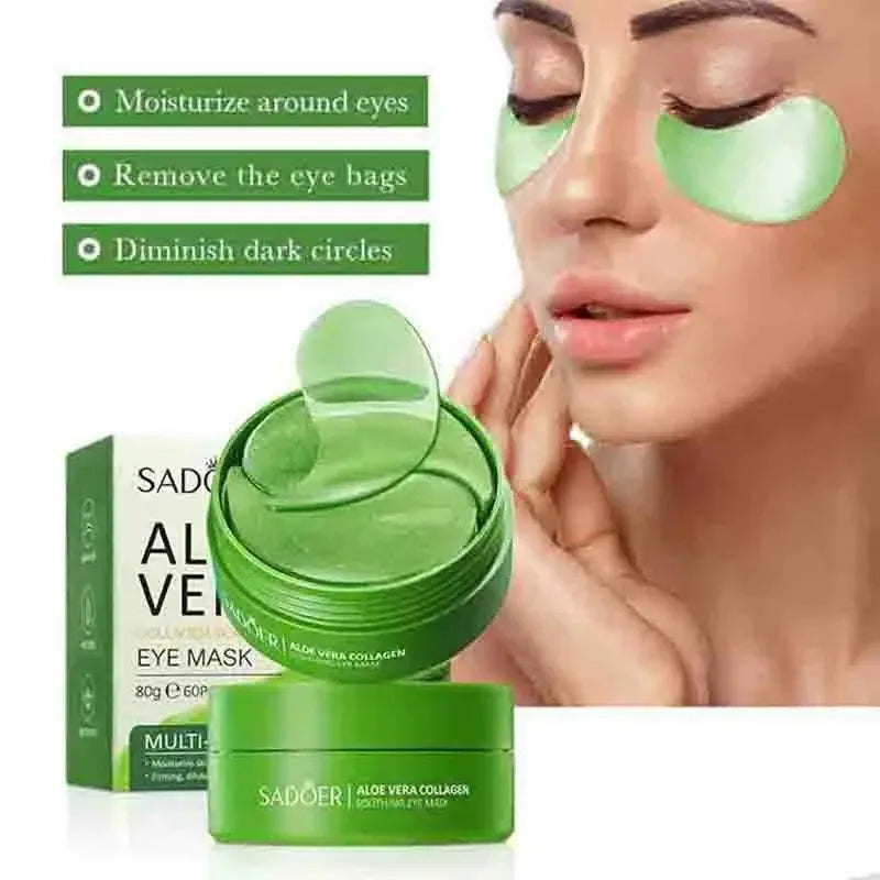 Aloe Vera Collagen Eye Mask Anti Dark Circles Removal Eyes Bags Moisturizing Firming Eye Patches Eyes Skin Care Products 60pcs 2026 Eliminador de Ojeras