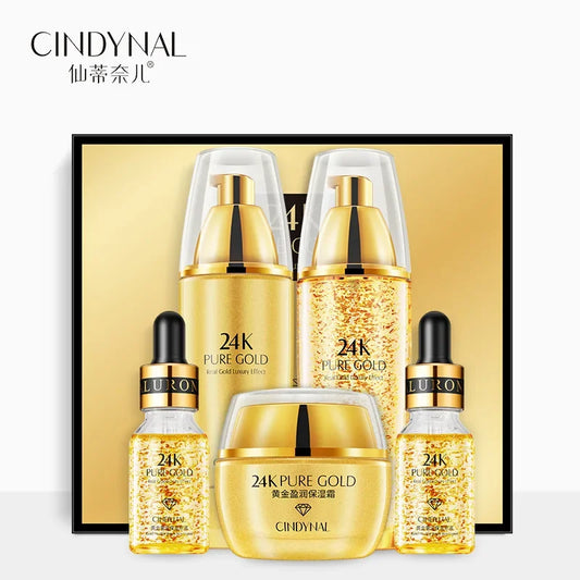 24K Gold Skin Care Sets Moisturizes Shrinks Pore Oil Control 24K Gold Toner Face Cream Emulsion Facial Essence Sets. 2026 KIT FACIAL DORADO. PROTECTORES FACIALES. CREA EN TU ROSTRO UN ASPECTO LIMPIO Y REJUVENECIDO