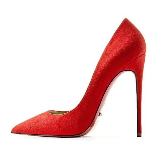 Plus Size 34-44 Sexy Red Shoes Dress Party Wedding High Heels Rubber Bottom Pointed Toe Spring Shallow Women Pumps 2025