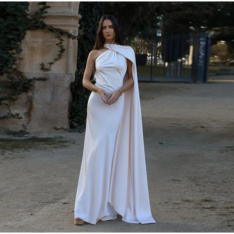 Elegant Ribbon Halter Dress Women Solid Off Shoulder Sleeveless Backless Slim Maxi Dresses 2025 Summer Autumn Party Robes Lady 2026 Vestido Elegante Para Ocasión Especial