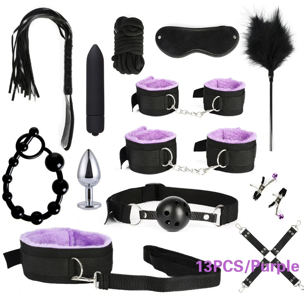 Niusida Sex Products Erotic Toys for Adults BDSM Sex Bondage Set Handcuffs Nipple Clamps Gag Whip Rope Sex Toys For Couples 2026