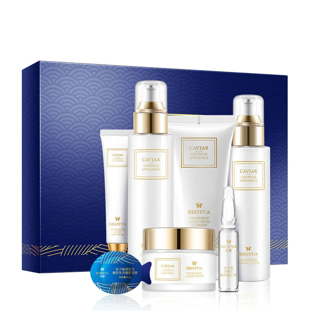 Set de Cuidado de la Piel con Caviar de 15 Piezas: Set de Sérums Faciales, Hidratante para el Rostro, Antiarugas, Aclarante, Belleza y Salud, Cuidado Facial Coreano.
