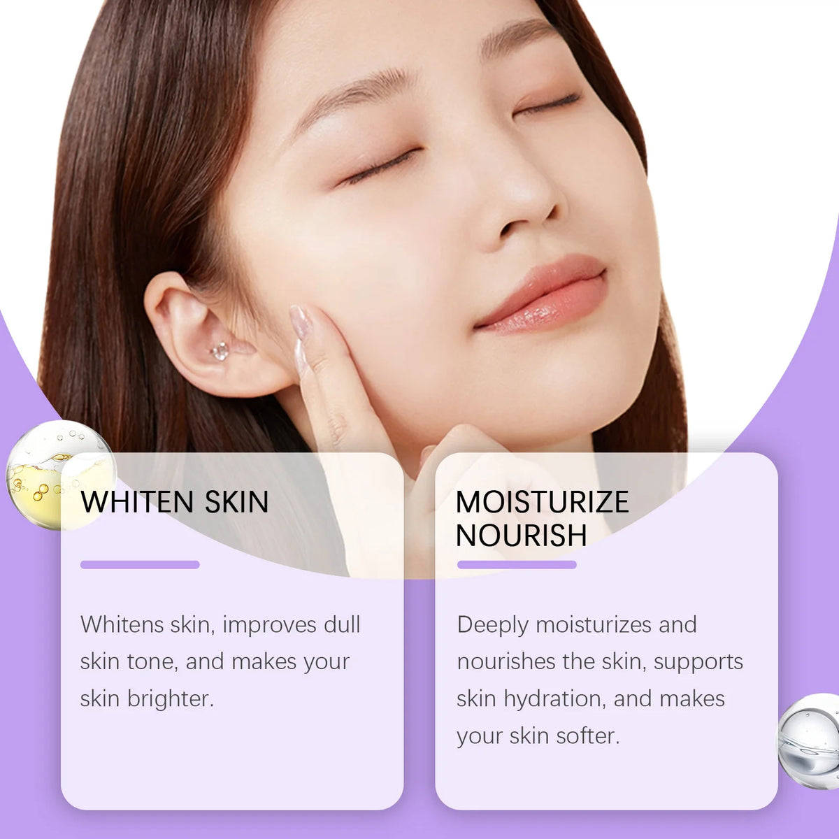 Crema facial suave con niacinamida — Aclarante, iluminadora, hidratación profunda, repara la piel seca, suavizante, con ácido hialurónico, cuidado facial, humectante.