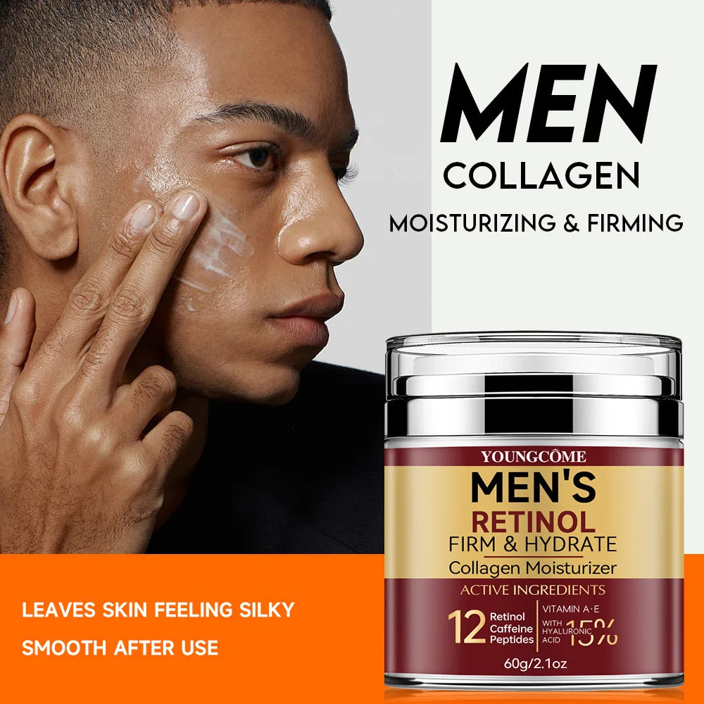 Men's Retinol Firming Face Cream Skincare Moisturizing Collagen Brightening Smooth Wrinkles Facial Face Men Skin Care Treatment.2026 Crema facial para hombres con retinol — reafirma, hidrata, aclara y suaviza arrugas.