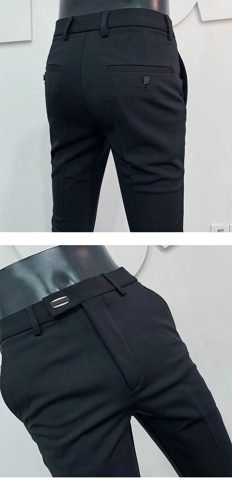 Men Suit Pants Formal Trousers Stretch Slim Pantalone Hombre Calça Masculina Solid Color Casual Dress Pants Fashion Men Clothing. Pantalones de Hombre, extra slim fit 2026. Elegantes