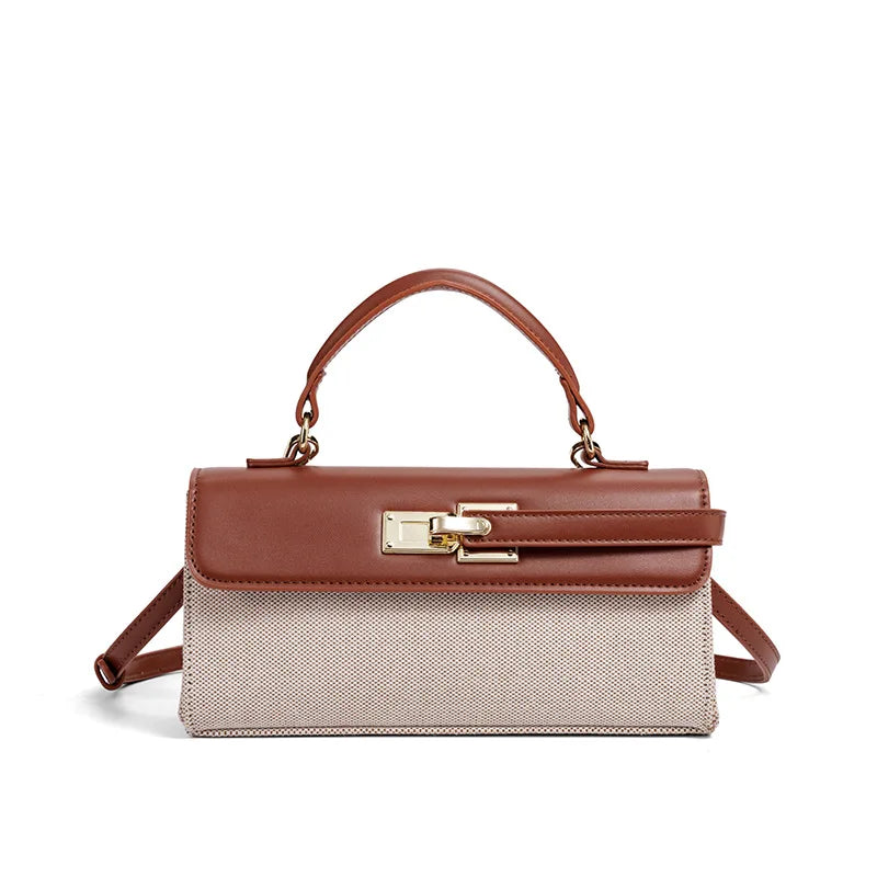 Luxury Brand Women's Lock-lock Handbag Retro High-quality Square Shoulder/crossbody Bag Fashionable High-end burgundy Women' Bag 2026