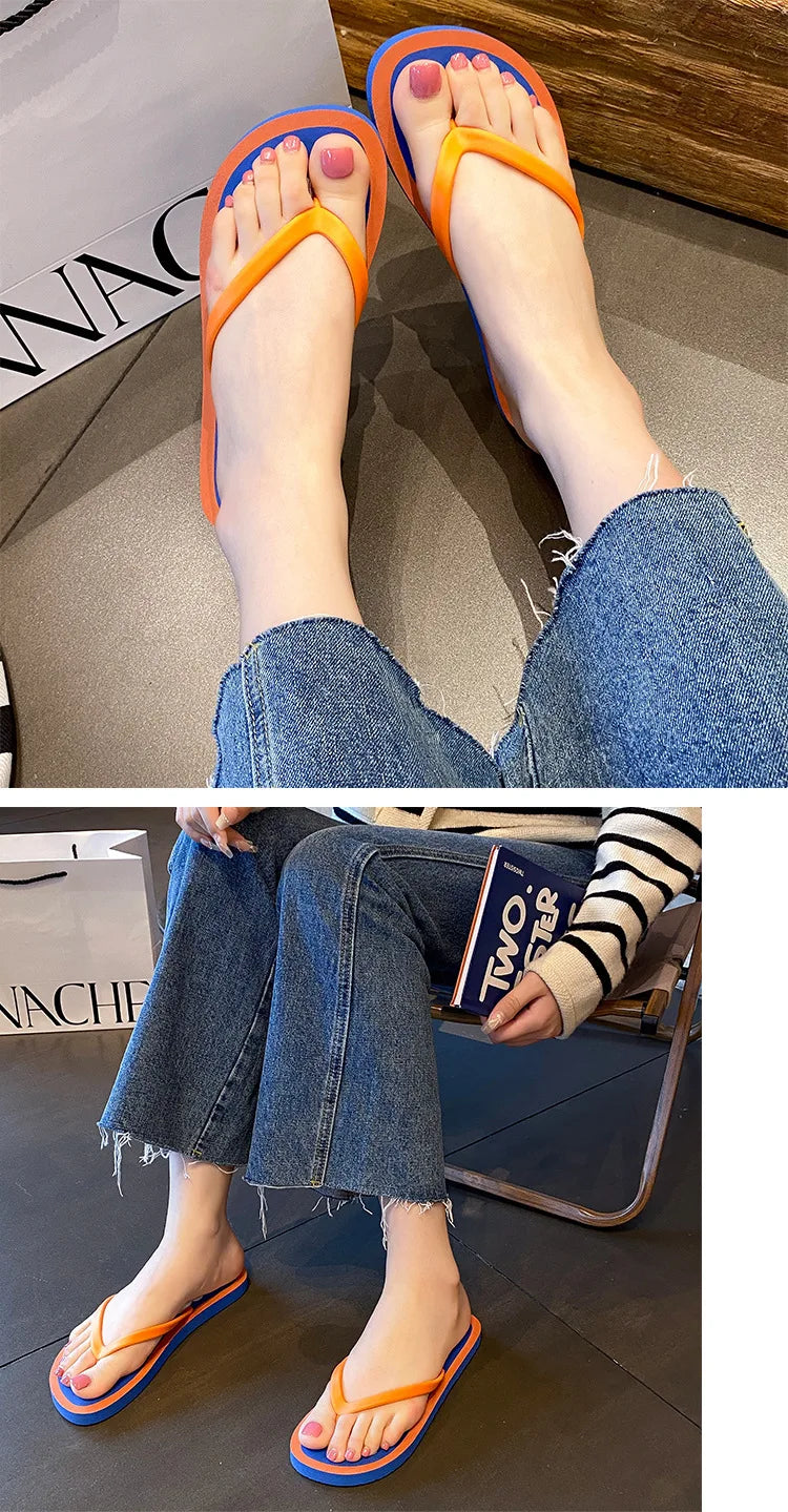 Women's Flip Flops 2025 New Summer Thick Bottom Clip Toe Fashion Beach Slippers Cool Slippers for Women 2026
