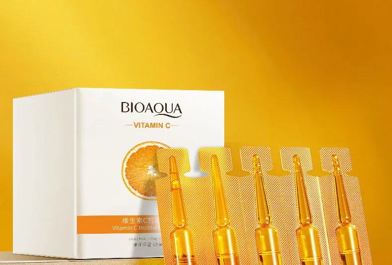 20 piezas BIOAQUA Suero de Vitamina C — Hidratante, Refrescante, Aclarante, Nutritivo, Antienvejecimiento, Esencia Facial para el Cuidado de la Piel.