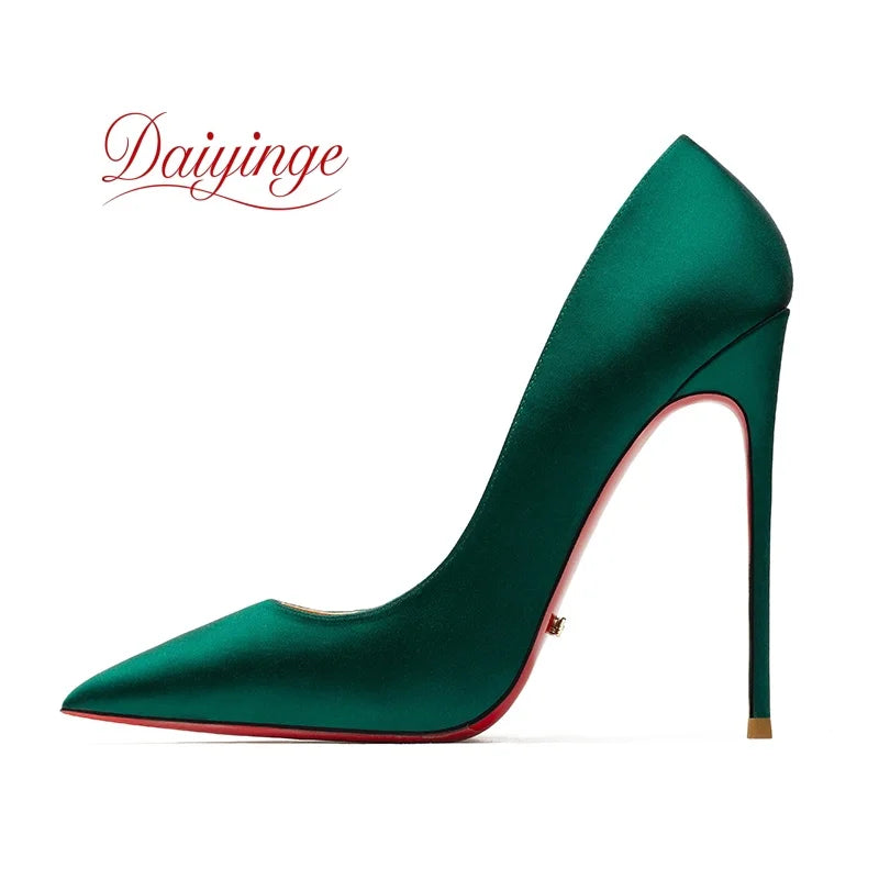 Elegant Woman Heeled Shoes 2026 Trend Luxury Red Bottoms High Heels Pointed Toe Stiletto Pumps 12 cm Party Dress Wedding Shoes 2026