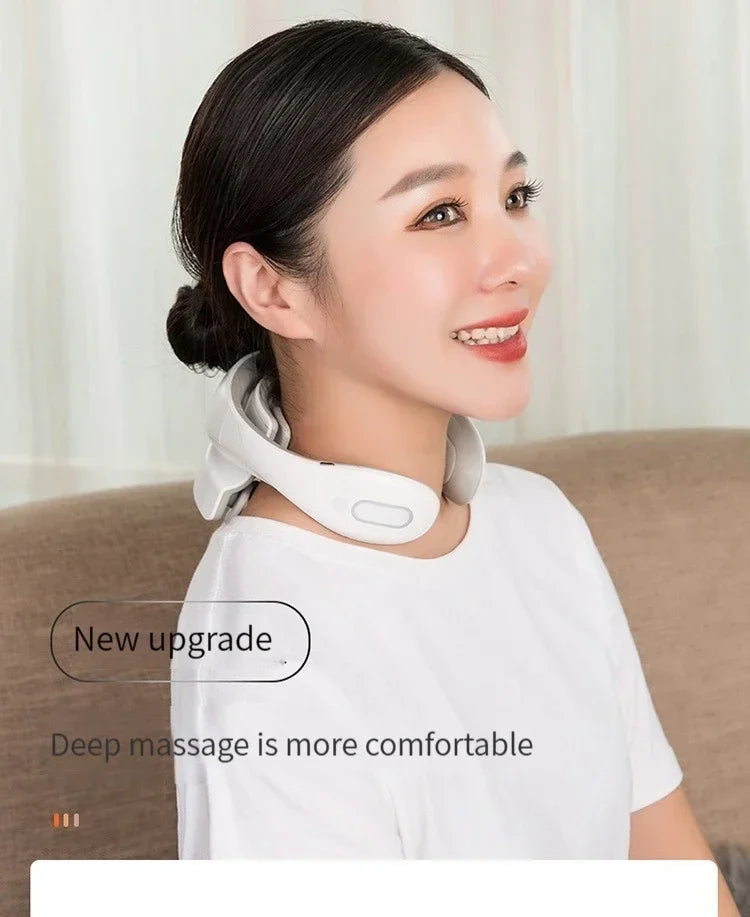 Masajeador Inteligente de Cuello y Hombros — Masaje Cervical con Vibración y Calor para Aliviar el Dolor, Pulso Terapéutico para las Vértebras Cervicales, Instrumento de Cuidado de la Salud