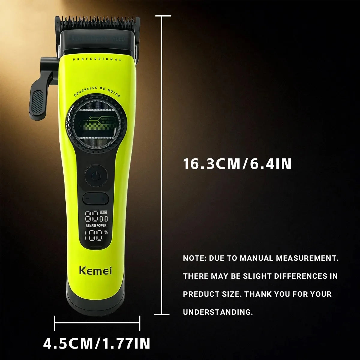 Kemei 1593 1595 Hair Trimmers Professional Barber Hair Clippers F1 -Super Engine External Brushless Motor Hair Cutting Machine 2026