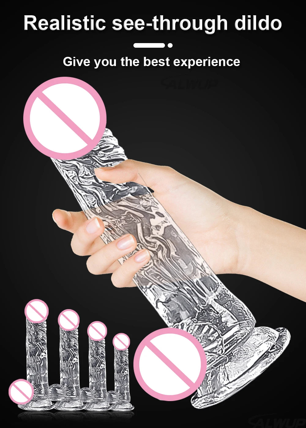 Realistic Transparent Dildo for Women Silicone Realistic Fake Dick Penis with Strong Suction Cup Hands-Free Adult Sex Toy 2026