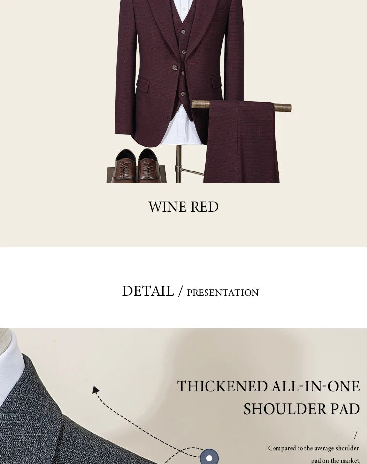 ST Cassy high quality suit men complete 3 pieces luxury Elegant Slim Fit Male Groom Wedding Party Dress Suit Business Office. 2026 Trajes Para Hombre, Bodas, Bautizos, Ocasion Elegante