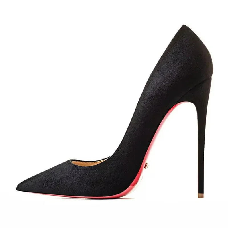 Plus Size 34-44 Sexy Red Shoes Dress Party Wedding High Heels Rubber Bottom Pointed Toe Spring Shallow Women Pumps 2025