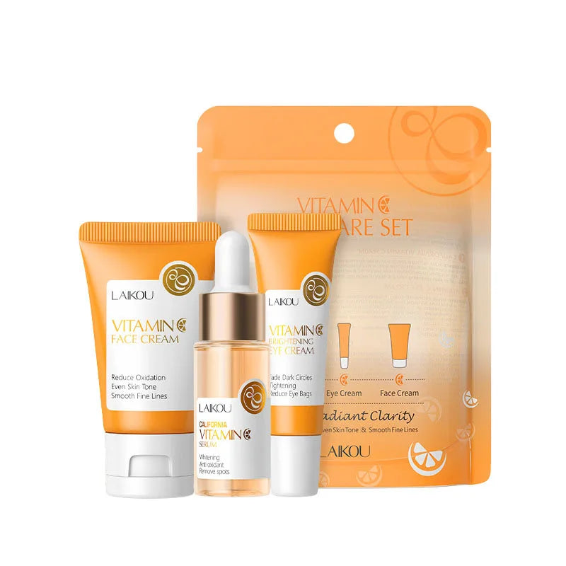 3pcs/set LAIKOU Vitamin C 24K Golden Sakura Skin Care Sets Face Cream Serum Eye Cream Moisturizing Anti Wrinkles Face Care Kit.2026 SKIN CARE REJUVENECEDOR, HUMECTANTE FACIAL