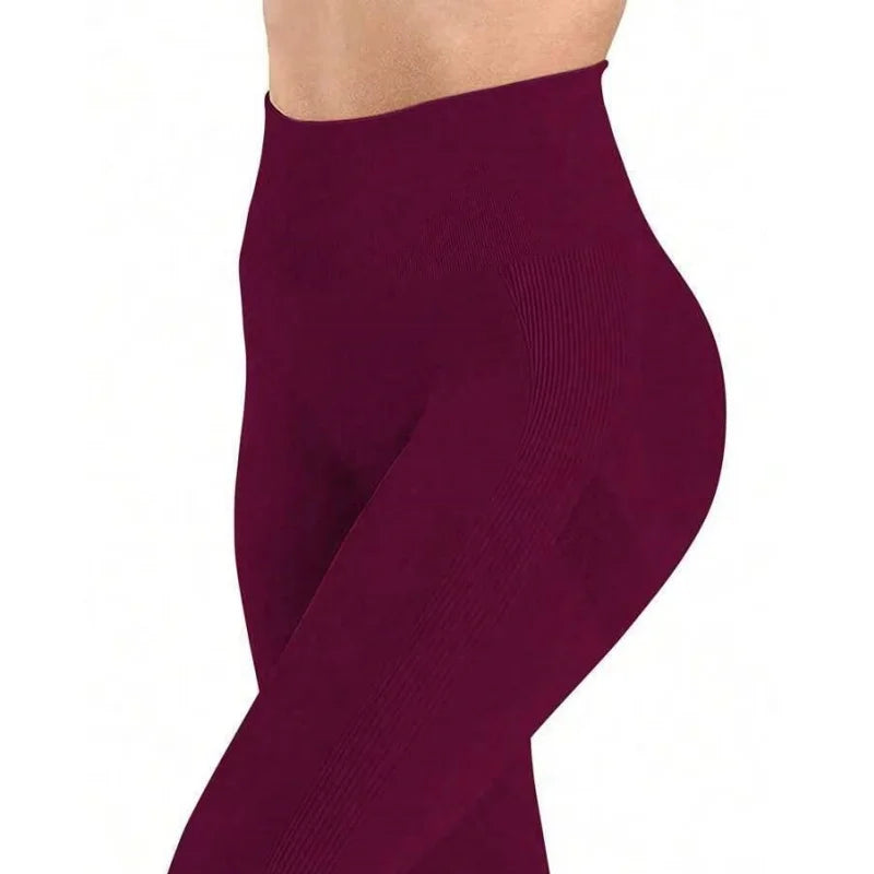 Women's tight yoga seamless pants, solid color multi-color optional, high waist belly-closing exercise running Capri yoga pants, Licras Super Elasticas 2026 para Gym