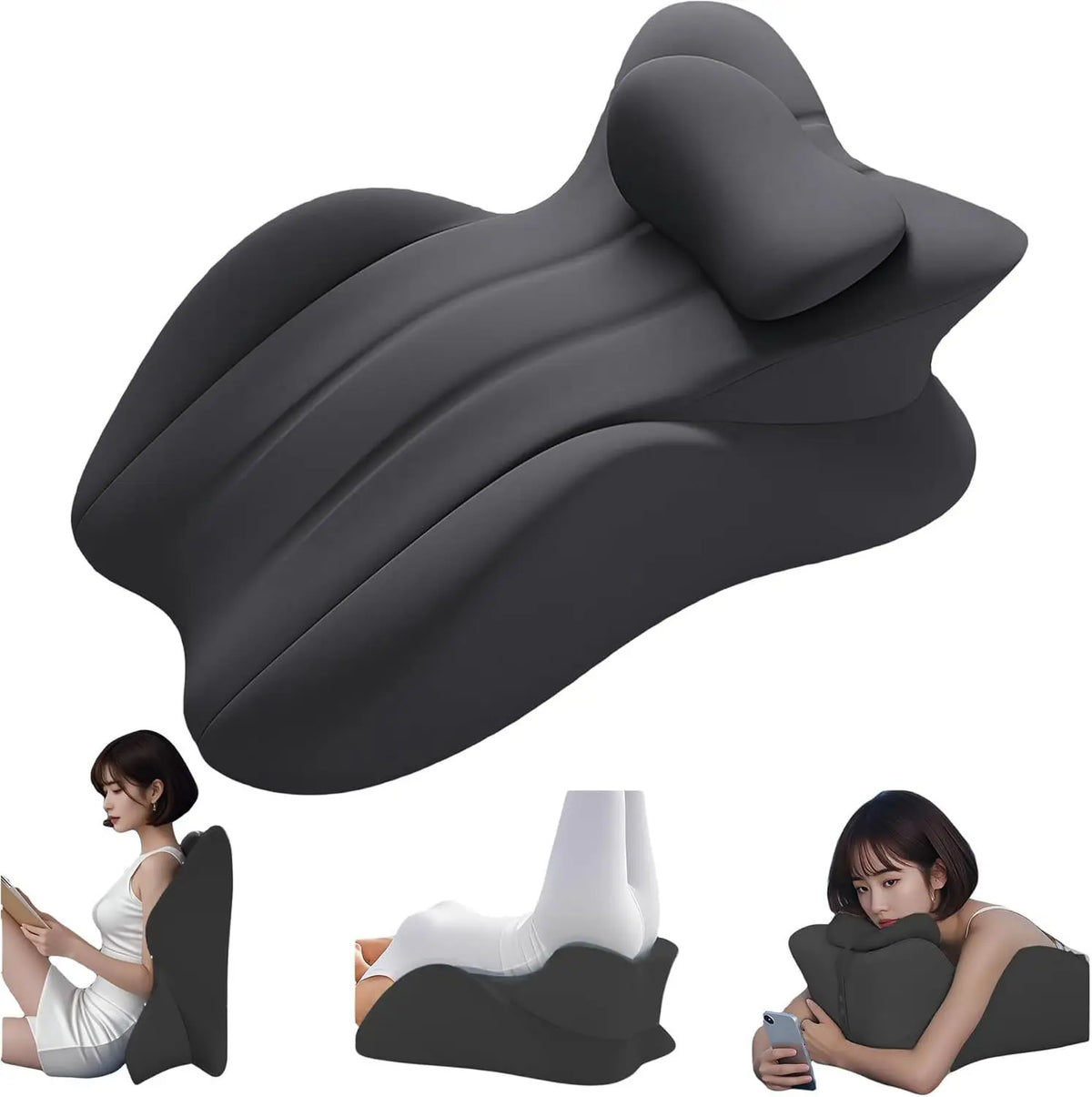 Almohada Cuña de Espuma Viscoelástica de Alta Densidad — Soporte Ortopédico Multi-Posición con Funda Removible y Lavable para Alivio de Dolor de Espalda, Cuello y Piernas