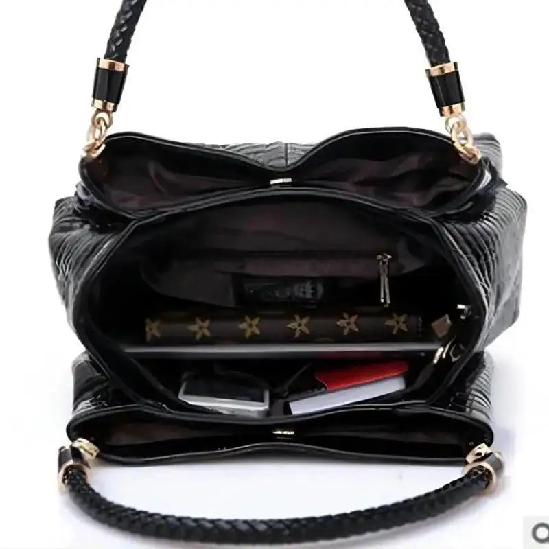 Women's Bag Large Capacity Tote Daily Commute Women's Shoulder Bag Crocodile Print Bright Face Handbag Shopping 2026