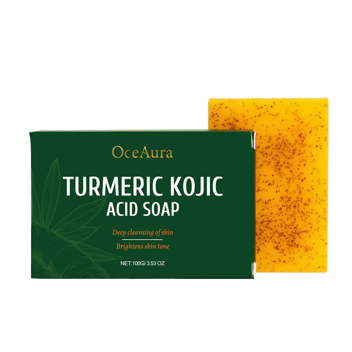 Turmeric and Kojic Acid Soap Deep Hydration Brightening Skin Care Products Soft Smooth Body Cleaning Skin Lightening Soap 100g.2026 JABON DE CURCUMA Y ACIDO DE KOJICO AYUDA A LA PIGMENTACION FACIAL