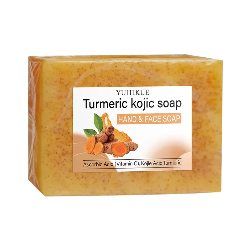 Natural Turmeric Kojic Soap - Hand & Face Cleanser, Brightens Skin, Deep Cleansing Dense Foam, Moisturizing for All Skin Types..2026 JABON HIDRATANTE PARA LA SALUD FACIAL  DE CURCUMA