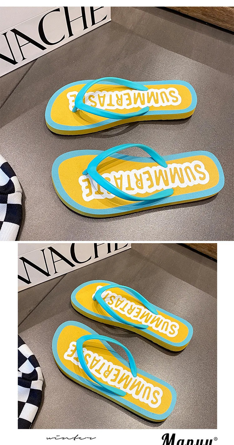 Women's Flip Flops 2025 New Summer Thick Bottom Clip Toe Fashion Beach Slippers Cool Slippers for Women 2026