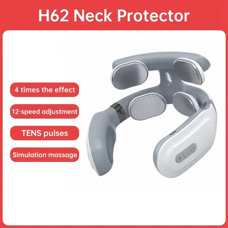Masajeador Inteligente de Cuello y Hombros — Masaje Cervical con Vibración y Calor para Aliviar el Dolor, Pulso Terapéutico para las Vértebras Cervicales, Instrumento de Cuidado de la Salud