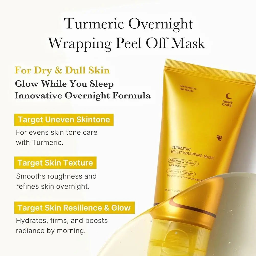 Turmeric Deep Collagen Peel Off Mask Anti Wrinkle Lifting Skin Care Masks For Nighttime Care Skin Hydrating Boost Gentle.2026 MASCARILLA NOCTURNA ANTI ACNE, HIDRATANTE Y LIMPIADOR FACIAL