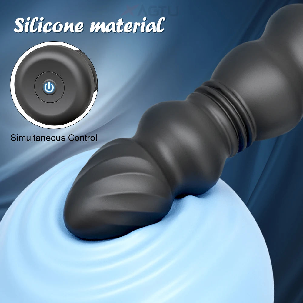 Thrusting Anal Plug Vibrator Butt Plug Male Prostate Massager Telescopic G Spot Vibrator Stimulator Sex Toys for Women Men 18+