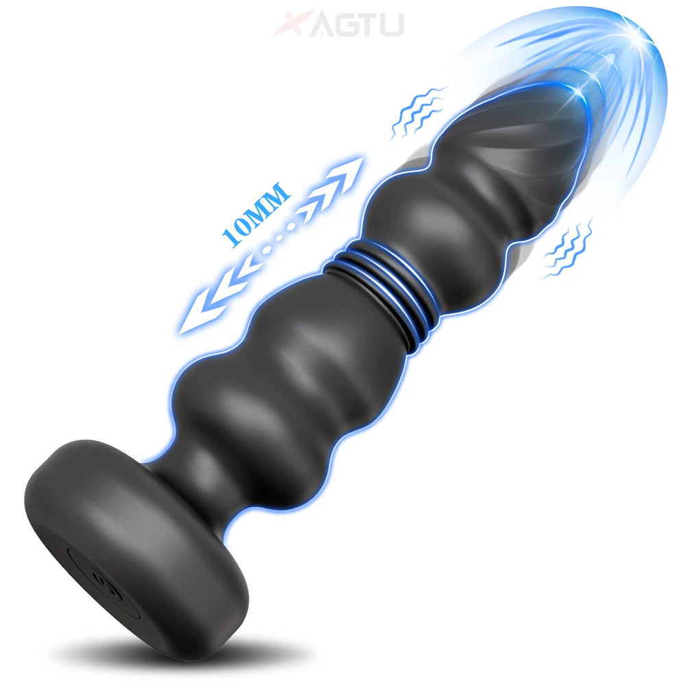 Thrusting Anal Plug Vibrator Butt Plug Male Prostate Massager Telescopic G Spot Vibrator Stimulator Sex Toys for Women Men 18+