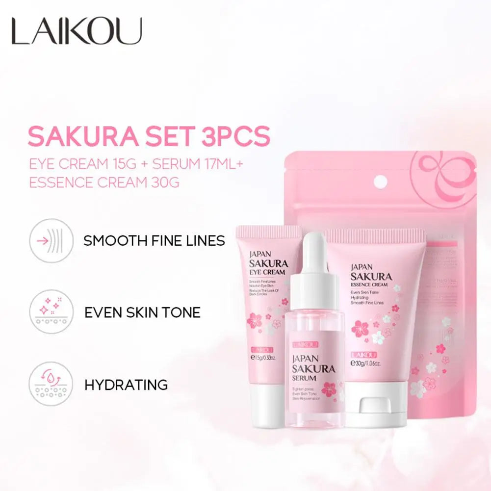 5/3pcs/Set Sakura Skin Care Sets Face Cream Serum Toner Facial Cleanser Sunscreen Eye Cream Gift Box Face Skin Care Set Product.2026 SERUM FACIAL. HUMECTANTE FACIL. REJUVENECEDOR PROTECCION CONTRA ARRUGAS FACIALES