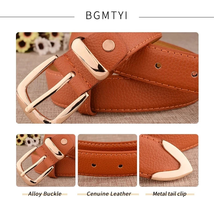 Women's Trousers Belt  Leather Trend White Belt Fashion High Quality Trouser Belts Solid Vintage Pin Buckle Ladies Strap 2026