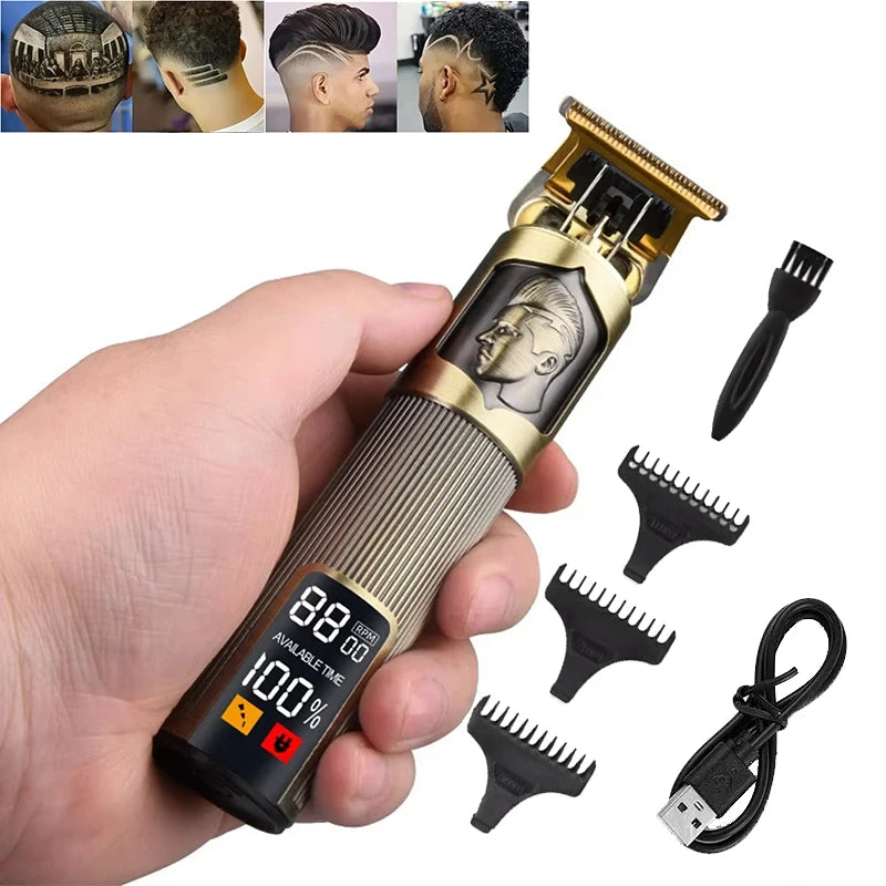 T9 Professional Electric Hair Clipper for Men Rechargeable Hair Cutting Machine Barber Shaver Haircut Remover Hair Trimmer 2026