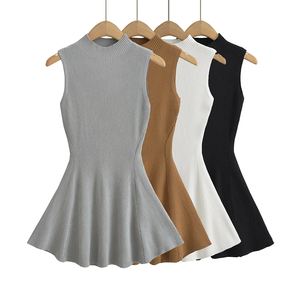 Summer Dresses for Women 2026 Sexy Sleeveless Knitted Dress Vestido Pullover Bodycon Mini Dress Summer