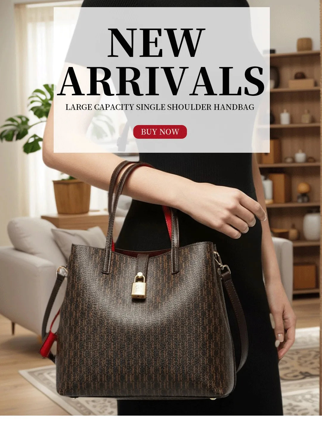 CH Premium Versatile Leather Crossbody Bag Ladies Large Capacity Daily Commuter Tote Bag Letter Print Design Ladies Fashion 2026