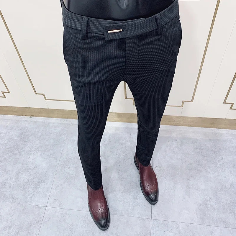 Men Suit Pants Formal Trousers Stretch Slim Pantalone Hombre Calça Masculina Solid Color Casual Dress Pants Fashion Men Clothing. Pantalones de Hombre, extra slim fit 2026. Elegantes