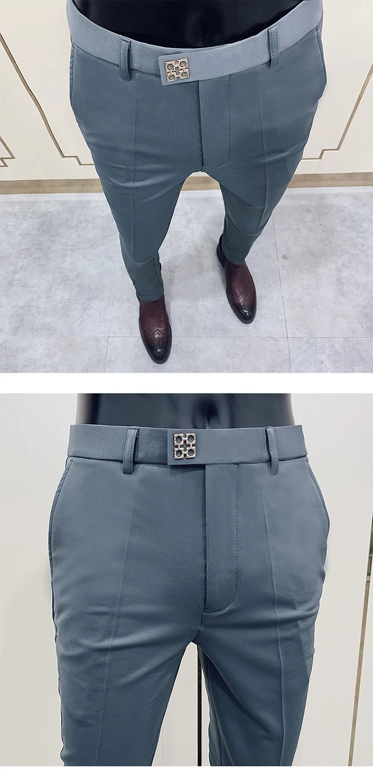 Men Suit Pants Formal Trousers Stretch Slim Pantalone Hombre Calça Masculina Solid Color Casual Dress Pants Fashion Men Clothing. Pantalones de Hombre, extra slim fit 2026. Elegantes