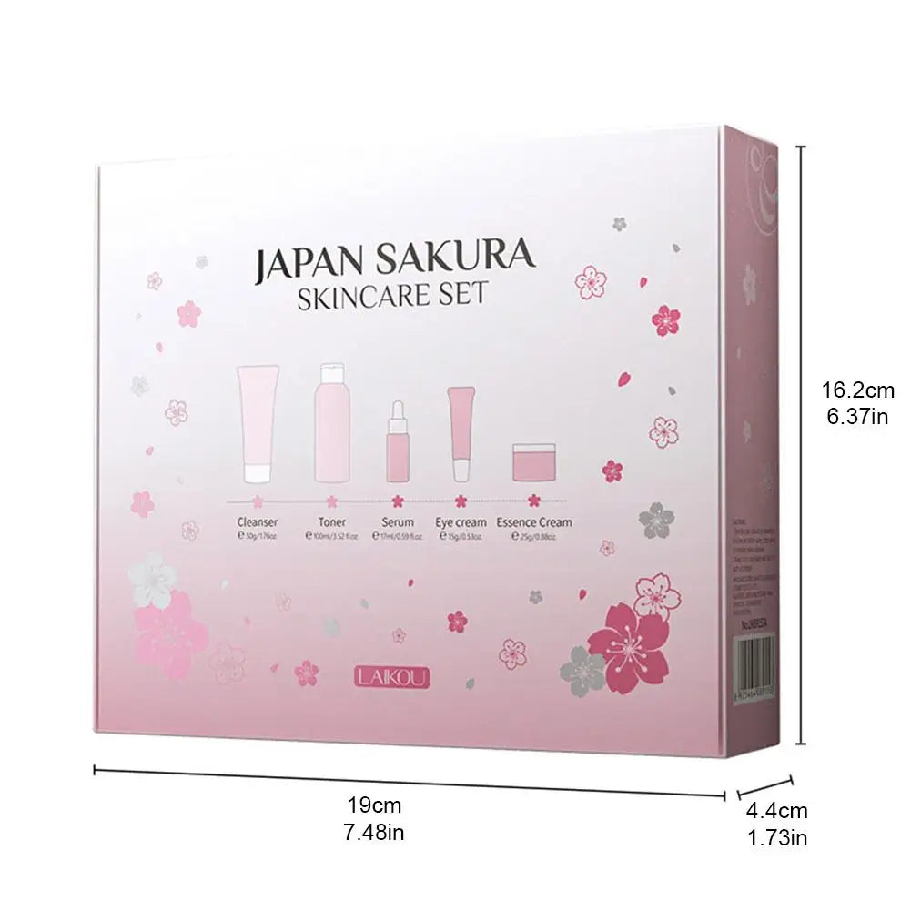 5/3pcs/Set Sakura Skin Care Sets Face Cream Serum Toner Facial Cleanser Sunscreen Eye Cream Gift Box Face Skin Care Set Product.2026 SERUM FACIAL. HUMECTANTE FACIL. REJUVENECEDOR PROTECCION CONTRA ARRUGAS FACIALES