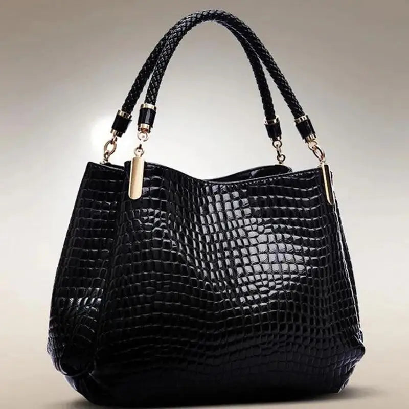 Women's Bag Large Capacity Tote Daily Commute Women's Shoulder Bag Crocodile Print Bright Face Handbag Shopping 2026
