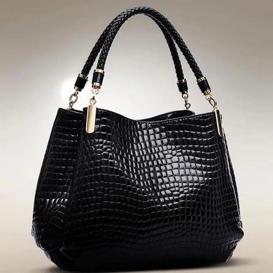 Women's Bag Large Capacity Tote Daily Commute Women's Shoulder Bag Crocodile Print Bright Face Handbag Shopping 2026