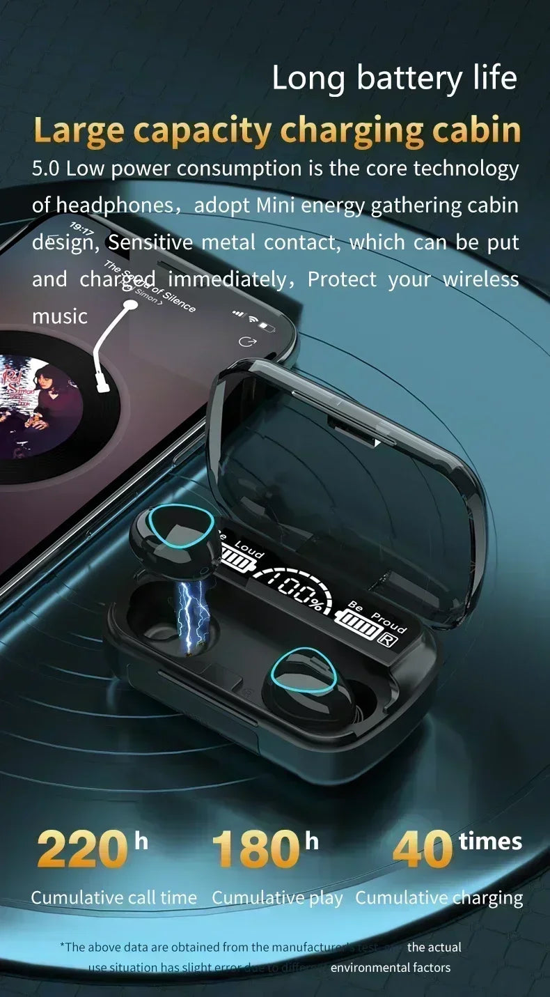Auriculares Inalámbricos M10 Original | Bluetooth, Estéreo, Cancelación de Ruido, Micrófono, Altavoz Portátil para Gaming y Deportes