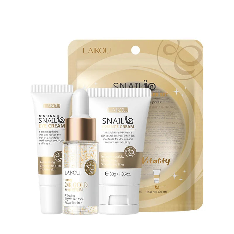 3pcs/set LAIKOU Vitamin C 24K Golden Sakura Skin Care Sets Face Cream Serum Eye Cream Moisturizing Anti Wrinkles Face Care Kit.2026 SKIN CARE REJUVENECEDOR, HUMECTANTE FACIAL