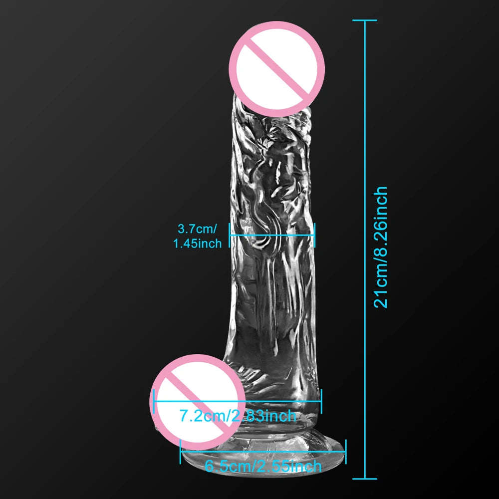 Realistic Transparent Dildo for Women Silicone Realistic Fake Dick Penis with Strong Suction Cup Hands-Free Adult Sex Toy 2026