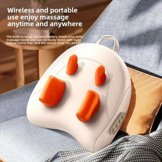 JAIYORL Almohada Masajeadora Eléctrica para Trapecio — Inalámbrica para Auto y Hogar, con Calor, para Cintura, Cuello, Piernas y Cervical, Masaje Shiatsu con Amasado